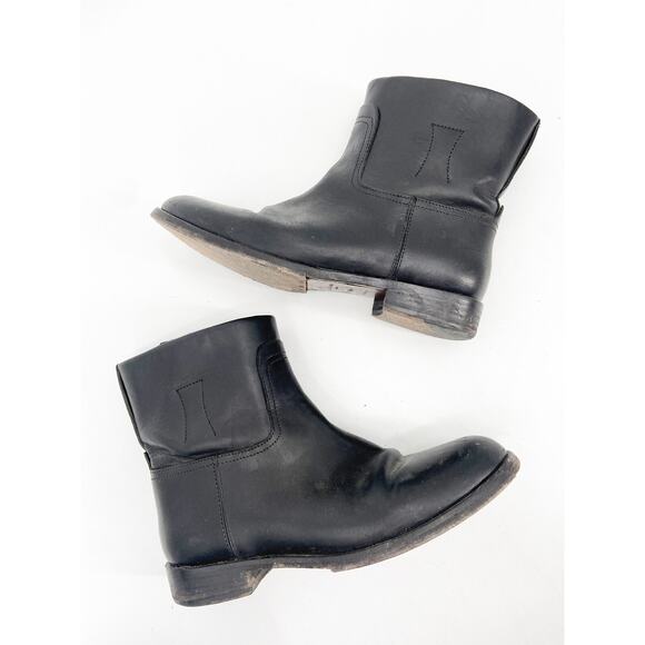 Rag & Bone Holly Black Leather Ankle Boots Size 36.5 - Picture 3 of 6